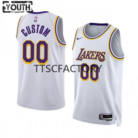 Kinder NBA Los Angeles Lakers Trikot Benutzerdefinierte Nike 2022-23 Association Edition Weiß Swingman